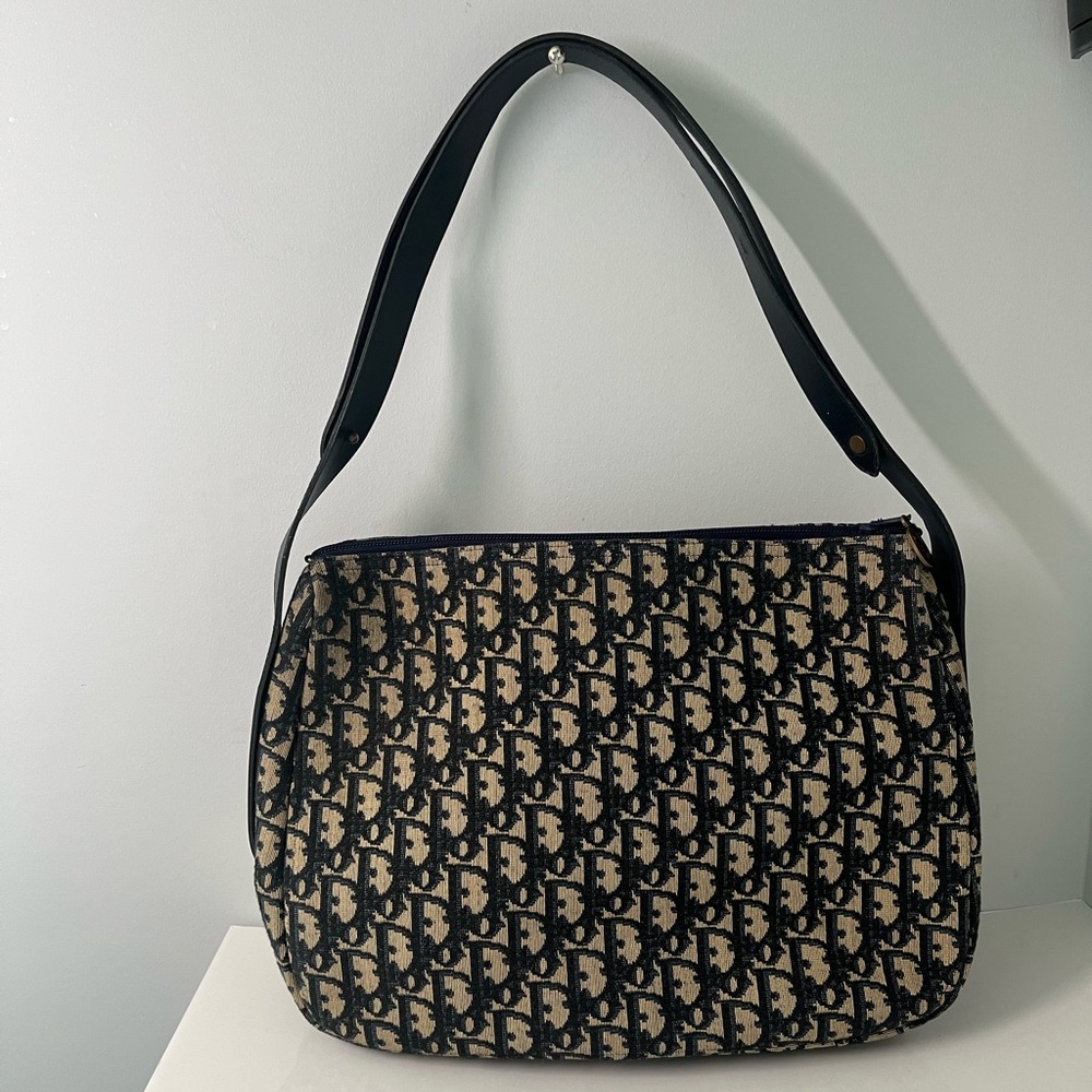 Vintage Christian Dior Trotter Canvas Shoulder Bag - Picture 2 of 9